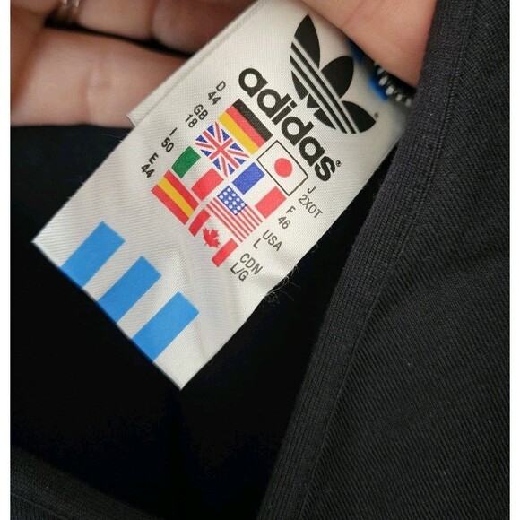 Adidas Wraparound 3 Stripes Midi Black Dress Red Trim Size Large NWT - Picture 6 of 10